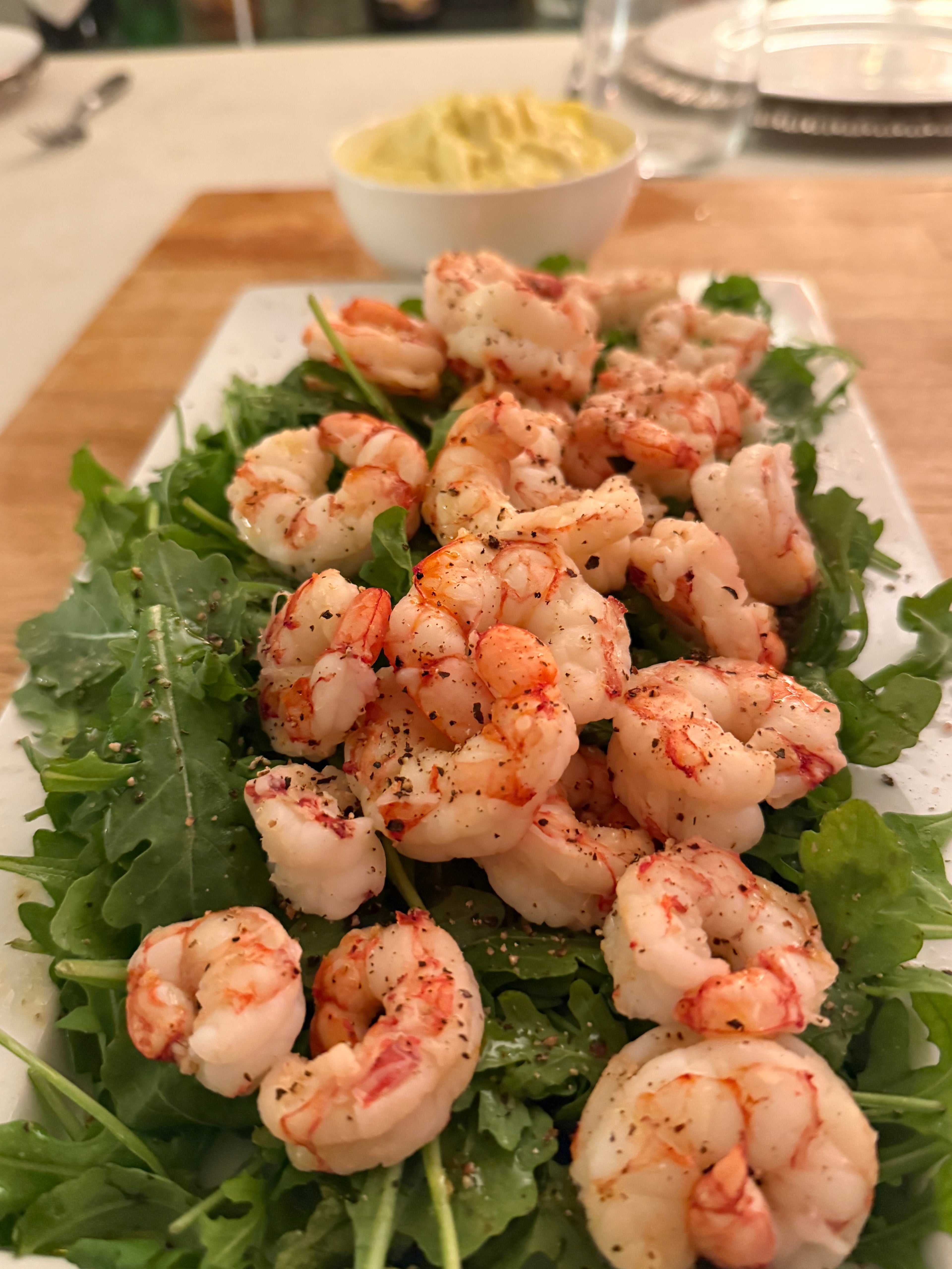 Arugula & Shrimp Salad with Olive Oil & Lemon