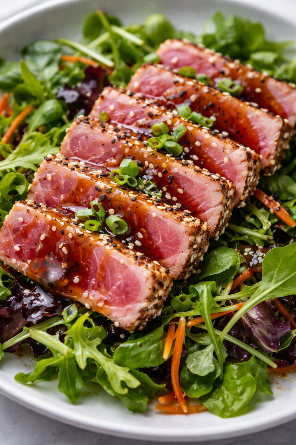 Seared Tuna with Fresh Greens